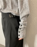 Grey Extra Long Sleeve Ribbed Top #250323